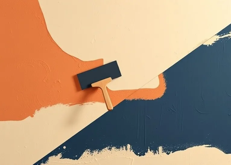 Application d'un enduit décoratif à la lisseuse sur un mur