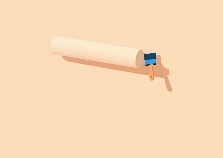 Pose de papier peint, rouleau et brosse à maroufler